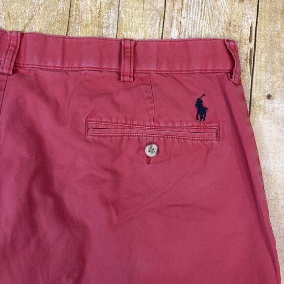 Polo Ralph Lauren Prospect Shorts Red Flat Front Pony Logo Size 36 - Picture 1 of 7
